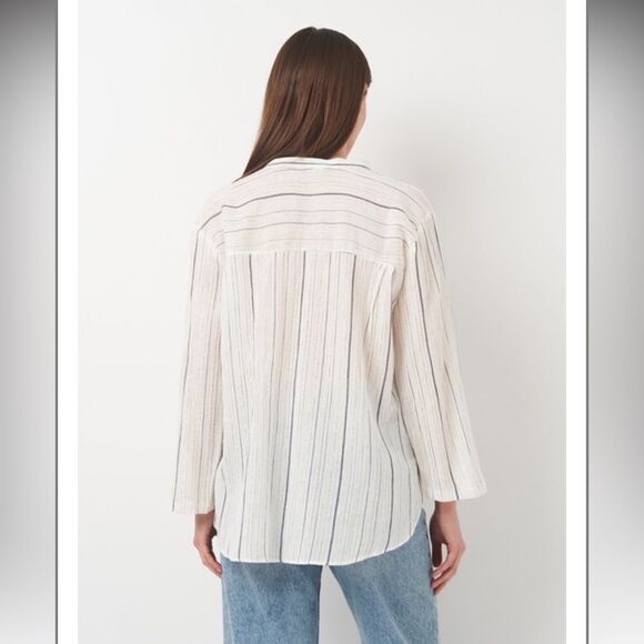 ZARA METALLIC THREAD SHIRT TOP - Picture 4 of 6